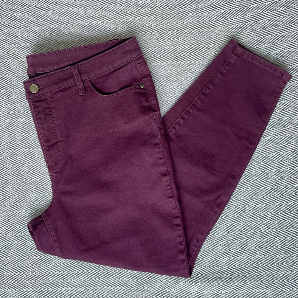 Talbots Flawless Ankle Jegging Jeans 16P Maroon Burgundy